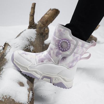 Mädchen Winter 2024 Knöchelhohe Schneestiefel, Dicke Baumwolle, Rutschfest, Abriebfest in Schwarz oder Blau