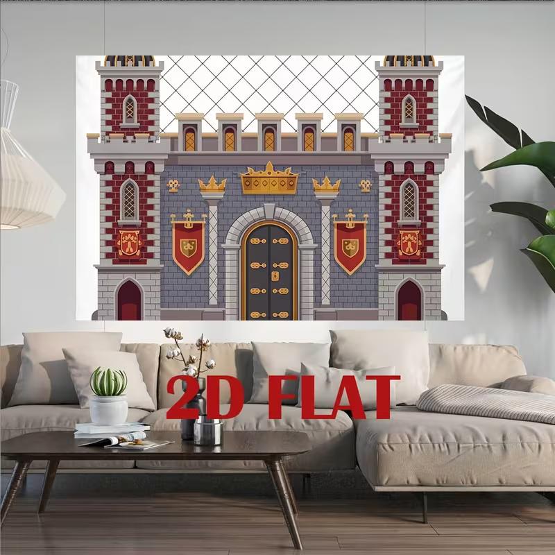 2D Medieval Castle Kingdom Photography Background Cloth