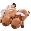 Peluche Capibara Grande Dimensioni con Ali d'Angelo Rosa Guance Cuore Arancione Cuscino da Viaggio per Dormire Cuscino da Abbraccio