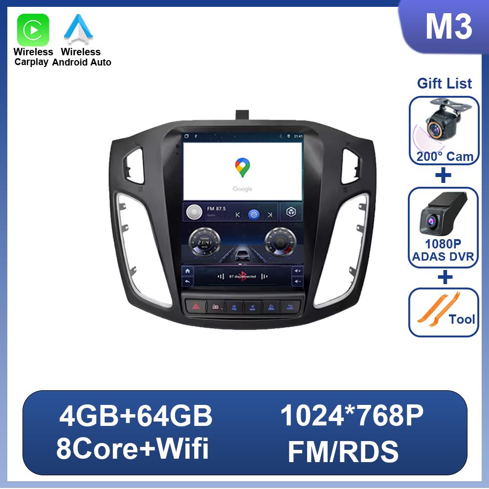 9.7 Inch 8 Core 2 Din Android 14 Car Radio For Ford Focus 3 Mk 3 2011 2012 - 2019 Multimedia Video Playe Carplay Auto Stereo DVD