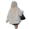 Lamb Wool Coat Women's Winter Thickened Hooded New Imitation Rabbit Fur Plush Light Padded Fur