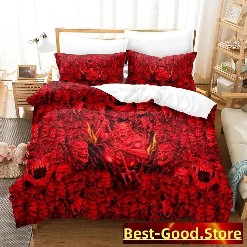 Demon Monster Satan Bedding Set Single Twin Printed Bed Set With Pillowcase Bed Duvet Cover Single Double Queen Super King Size