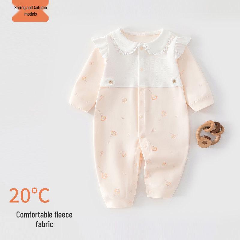 Floral Warmth Newborn Velvet Cotton Long Sleeve Bodysuit