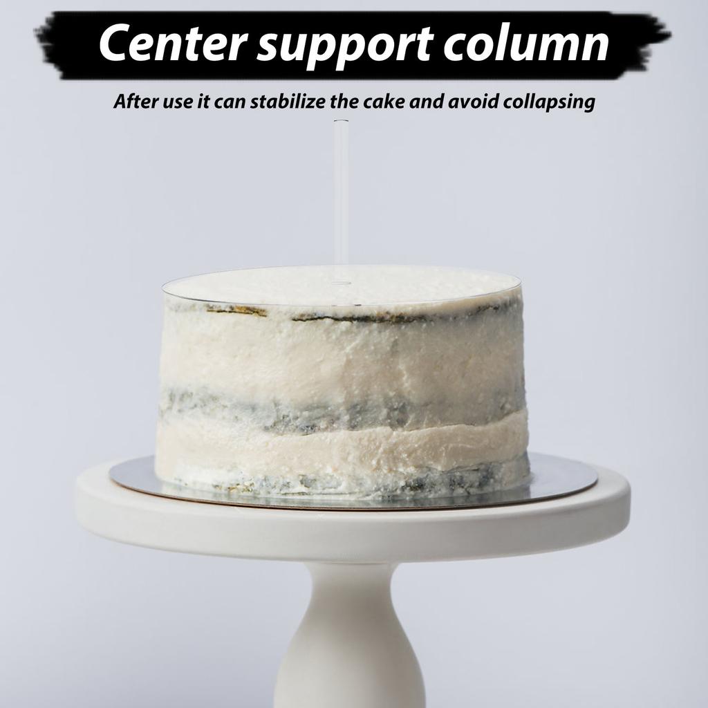 15/20/25cm Acrylic Cake Disc Set Transparent Round Board Cake Decorative Base Plate with Scraper Support Column Baking Utensils