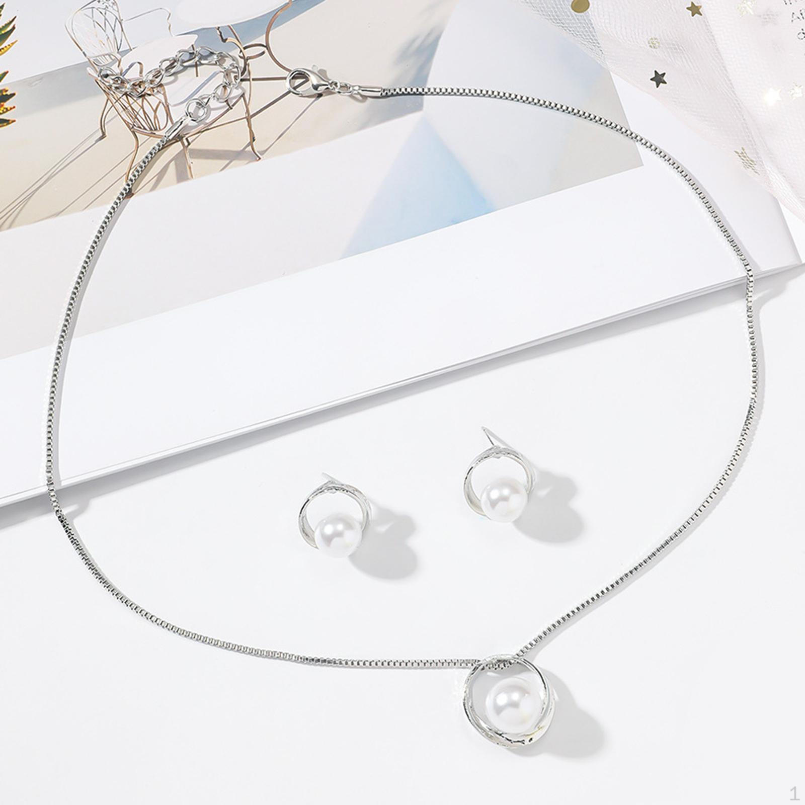 

Комплект свадебных украшений, длинное ожерелье-цепочка, модные серьги ожерелья с искусственным жемчугом, свадебные