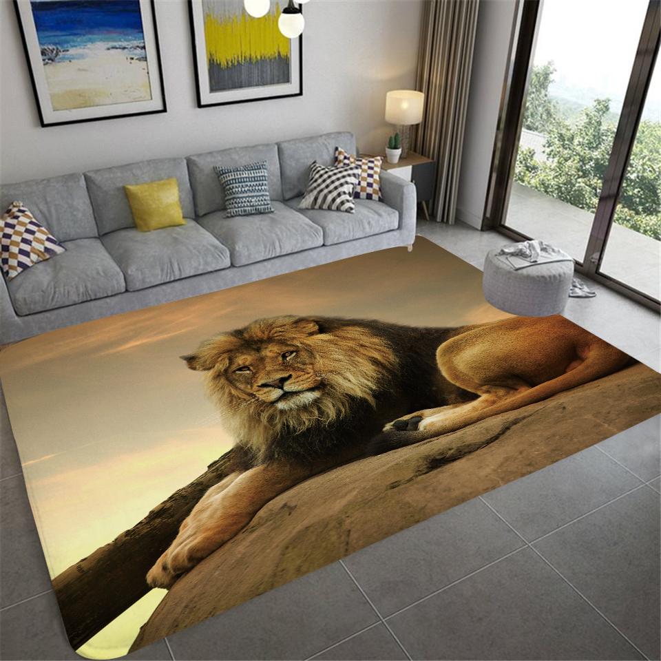 Non-slip children's room crawling floor mat lion art high-end lion print carpet living room bedroom carpet