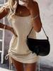 2026 Spring/Summer Women's Spaghetti Strap Dress: Mid-Waist, Tight-Fitting, Backless with a Drawstring Style