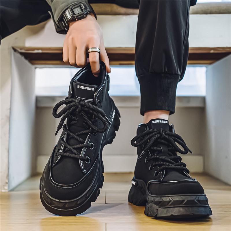 Autumn and winter new high-top shoes Martin leather boots tooling boots men's recreational locomotive boots labor insurance shoes men's