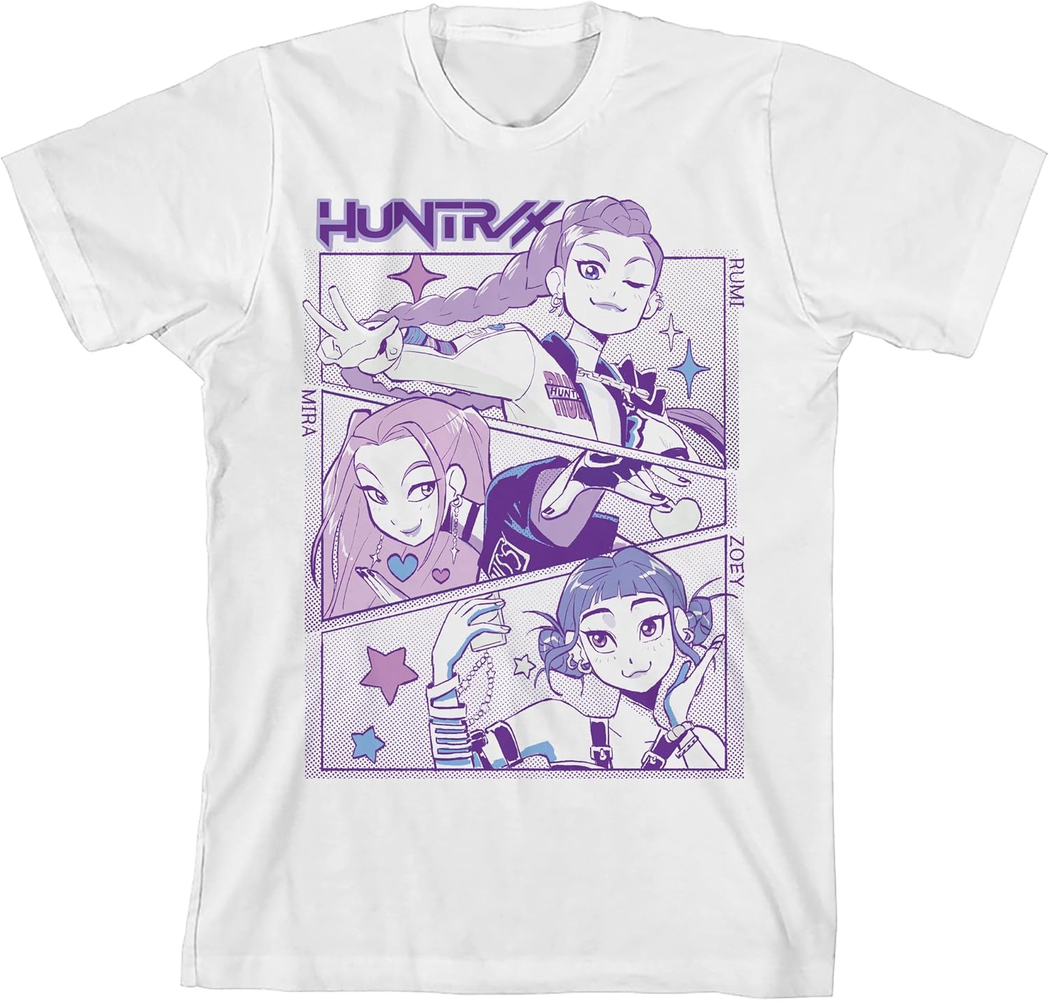 Kpop Demon Hunters Panel Art Huntrx Youth Light Green Crew Neck Short Sleeve T-Shirt Unisex T-Shirt M