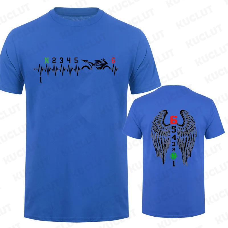 1N23456 Motorcycle Gear Biker Heartbeat Graphic Print T Shirt Men T-Shirts Summer Men's T Shirt Clothing Oversized Men Tshirt