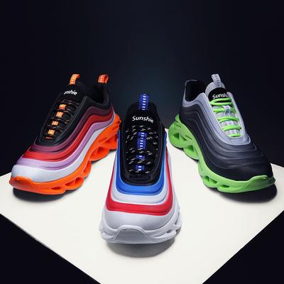 Men 'S Women Flame Printed Sneakers Flying Weave Sports Shoes Comfortable Running Shoes Outdoor Men Athletic Shoes