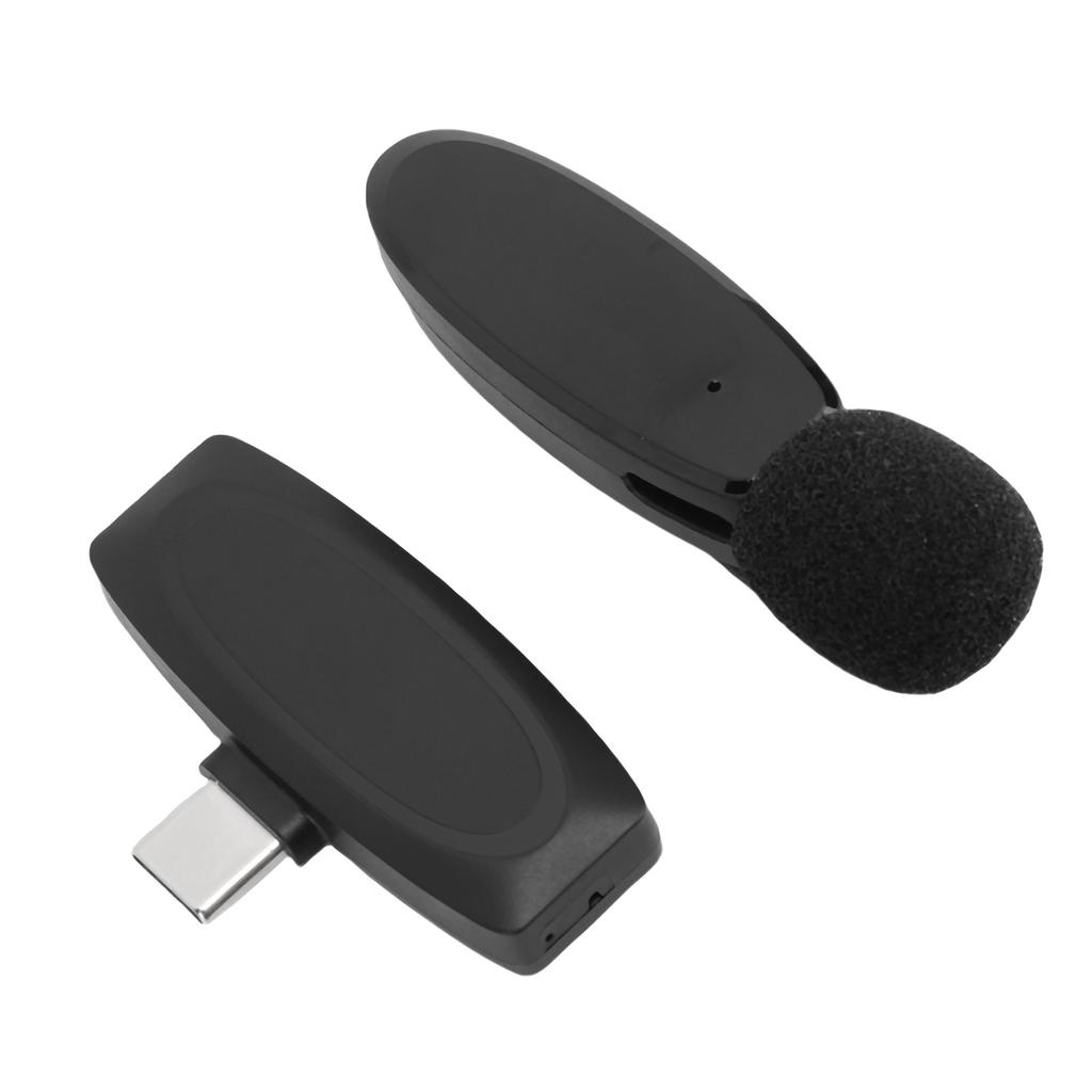 Wireless Lavalier Microphone Noise Cancelling 2.4GHz Omnidirectional Lapel Mic for Video Recording L