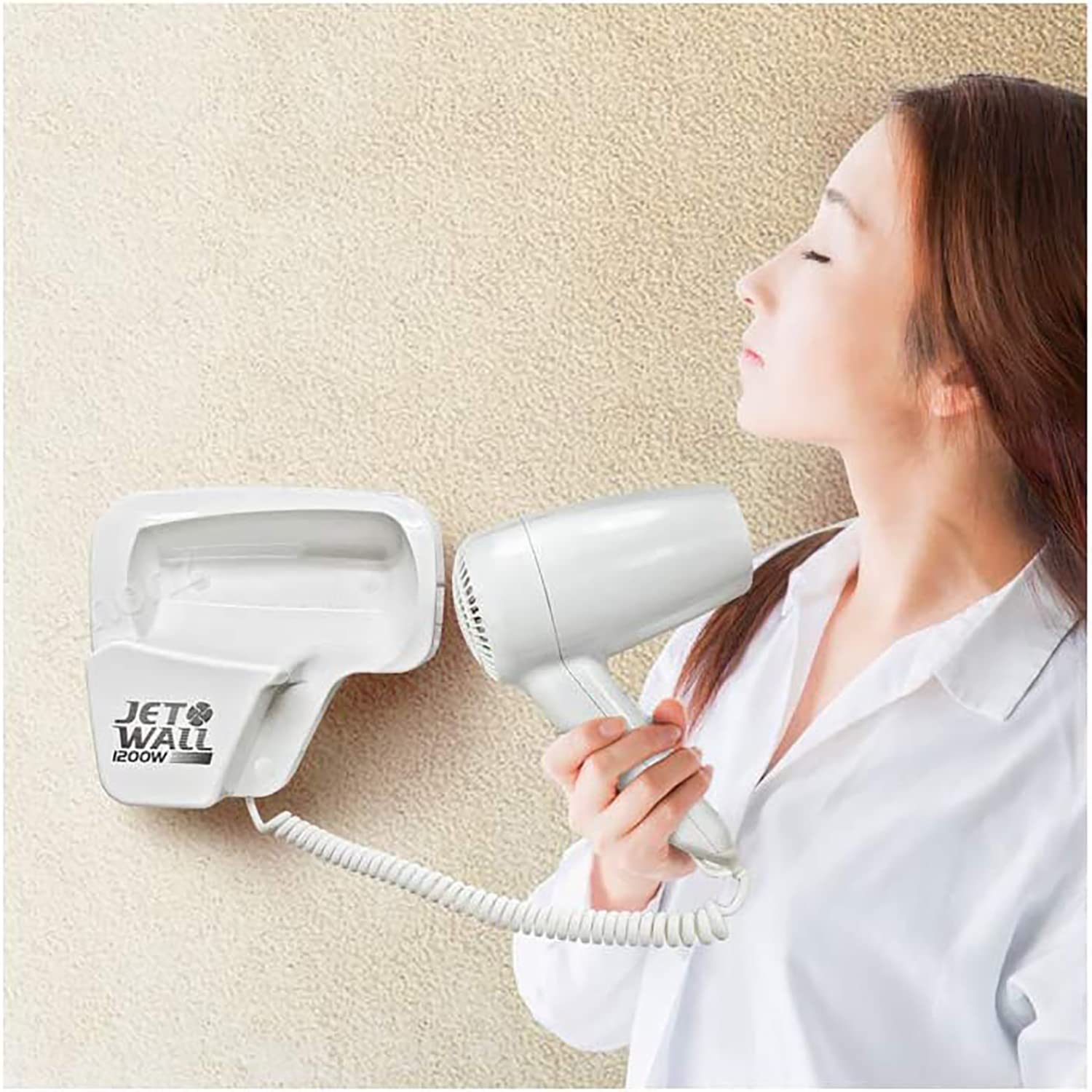 

eMonz Hair Wall Quick Large Air Commercial Use Storage Strong Dryer Sports Simple Dryer, Mounted, Drying, Volume, 1200W, [Jet Wall] Holder, Compact,