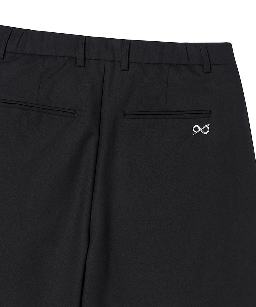 BEYOND CLOSET [Collection Line] Lux Blend Fabric Half Pants Black
