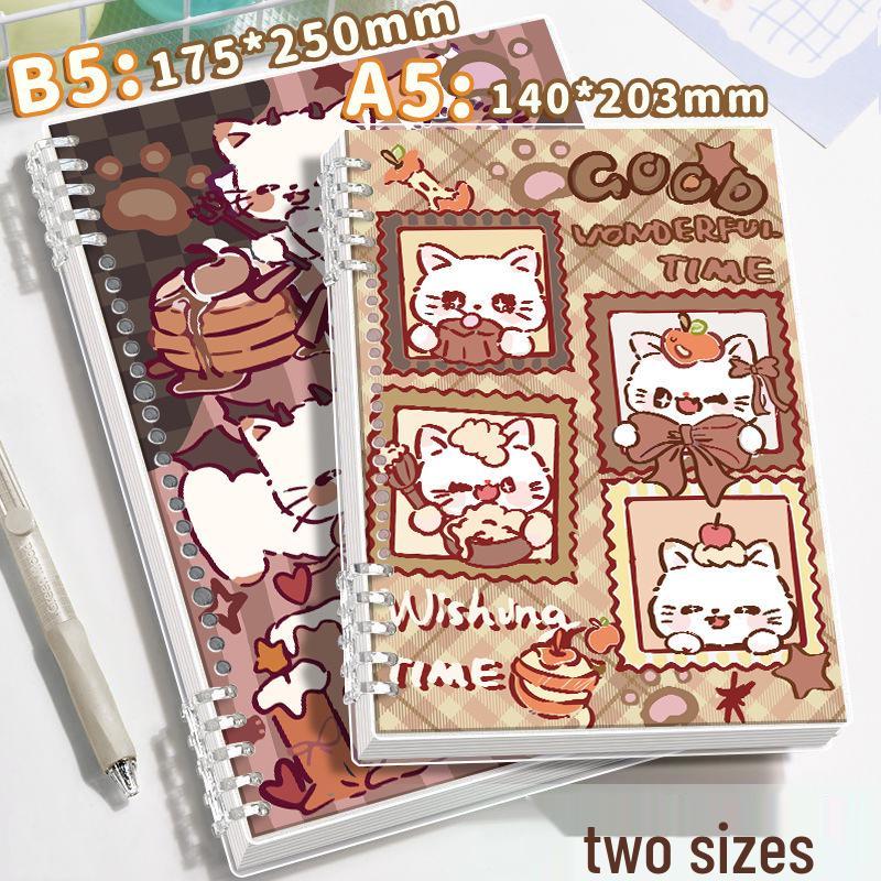 Cute A5 Loose-Leaf Notebook: Myriad Styles, Meow Fun Time, Thickened B5 Edition for Students