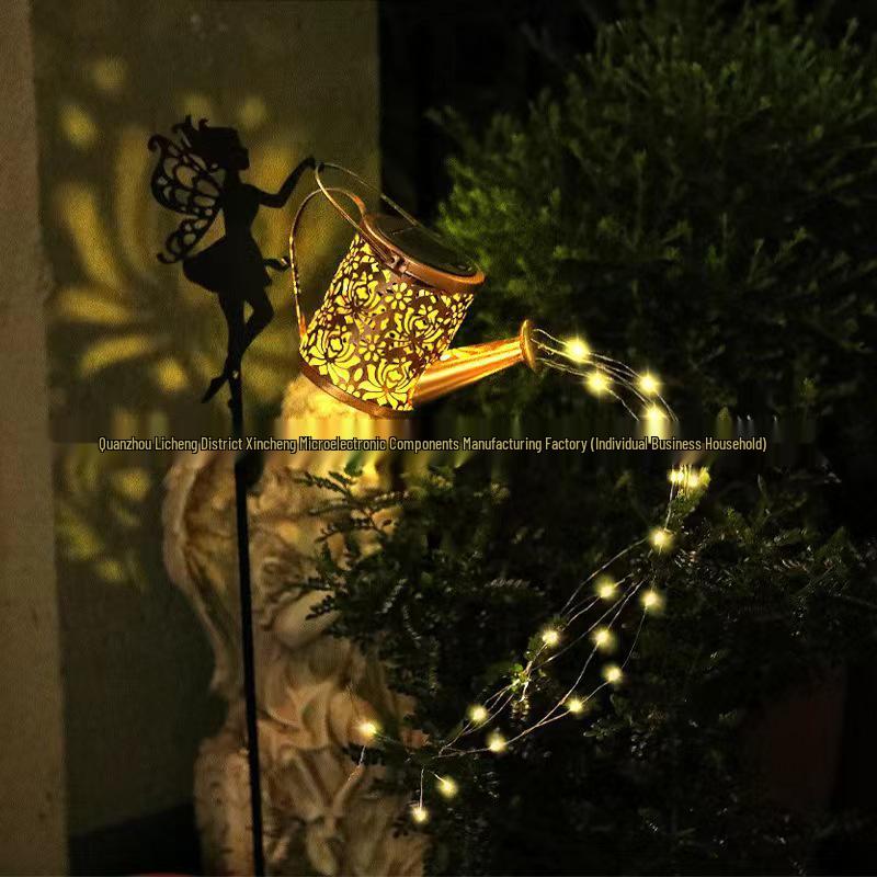 Солнечный фонарь с узором пионов из кованого железа - Декоративный свет для сада и крыльца на открытом воздухе Solar