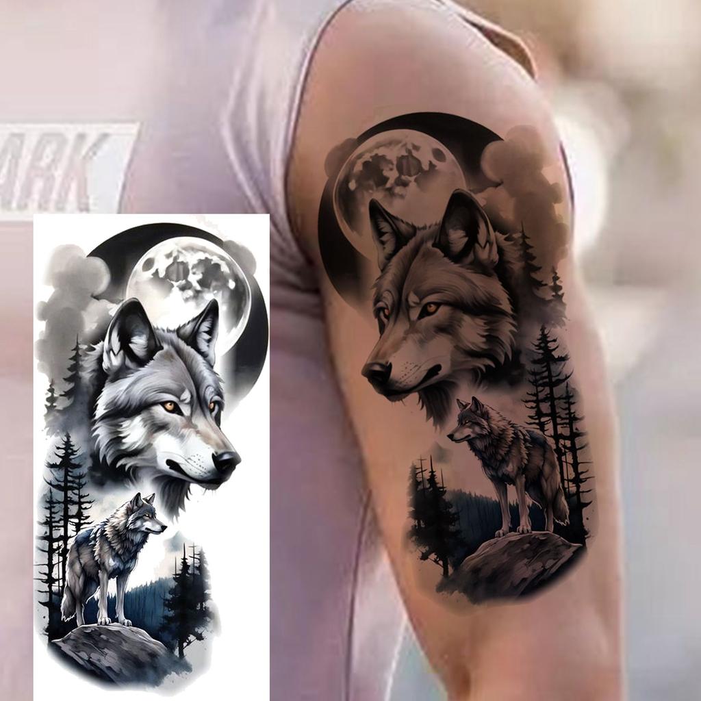 1 Sheet Realistic Lion Owl Tiger Temporary Tattoos Waterproof Long Lasting Fake Tattoo Sticker For Men Women Adults Temp Tatoos