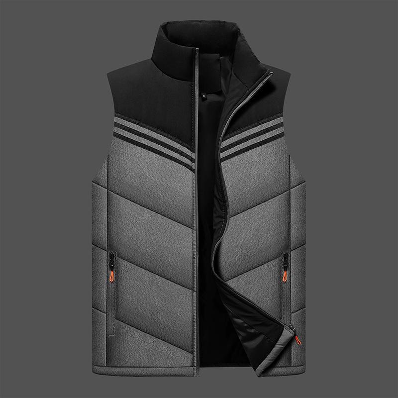 Vest for Men Clothing Fashion Casual Stand Collar Contrast Colors Men Vest 2025 Autumn Outerwear Autumn Winter Coats Men
