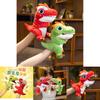 Adorable Plush Tyrannosaurus Rex Hand Puppet Soft Toy For Kids In Green And Red