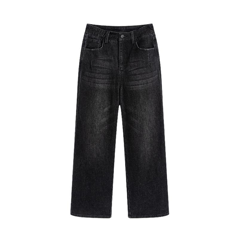 

Ailaiyi Women s Warm High-Waist Straight-Leg Denim Down Pants M