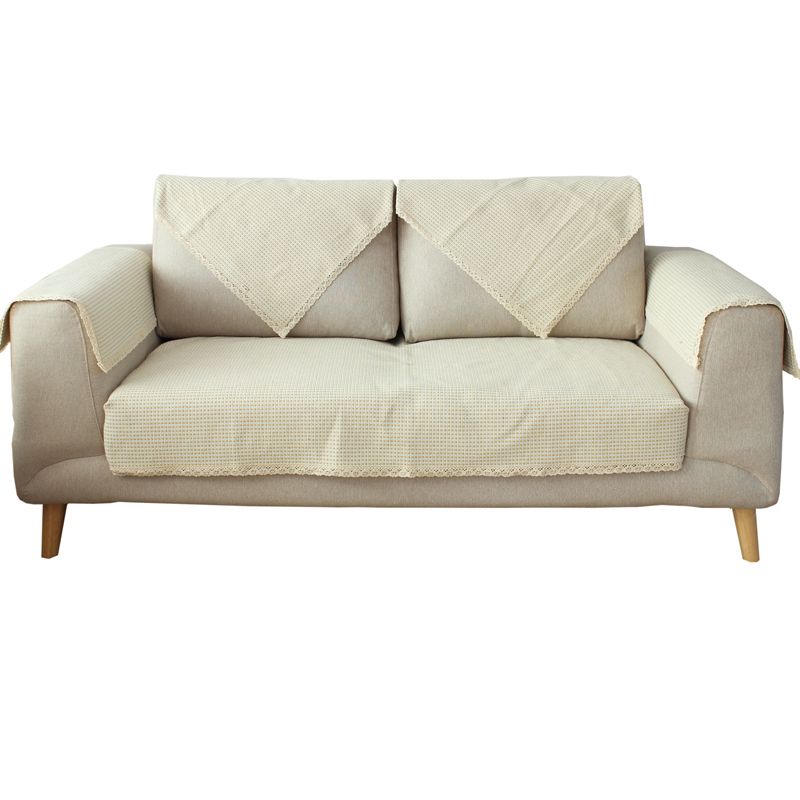 

Pure Color Cotton Braided Sofa Cushion Minimalist Modern Backrest Armrest Towel Small Dots Sofa Towel All-Season Fabric LJ-6 small yellow 45*70cm