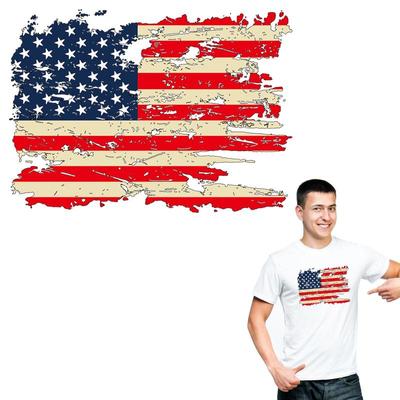 Usa Flag Thermal Sticker Patch Retro Style Patches On Clothes New Heat Transfer Garment Accessory Washable Diy