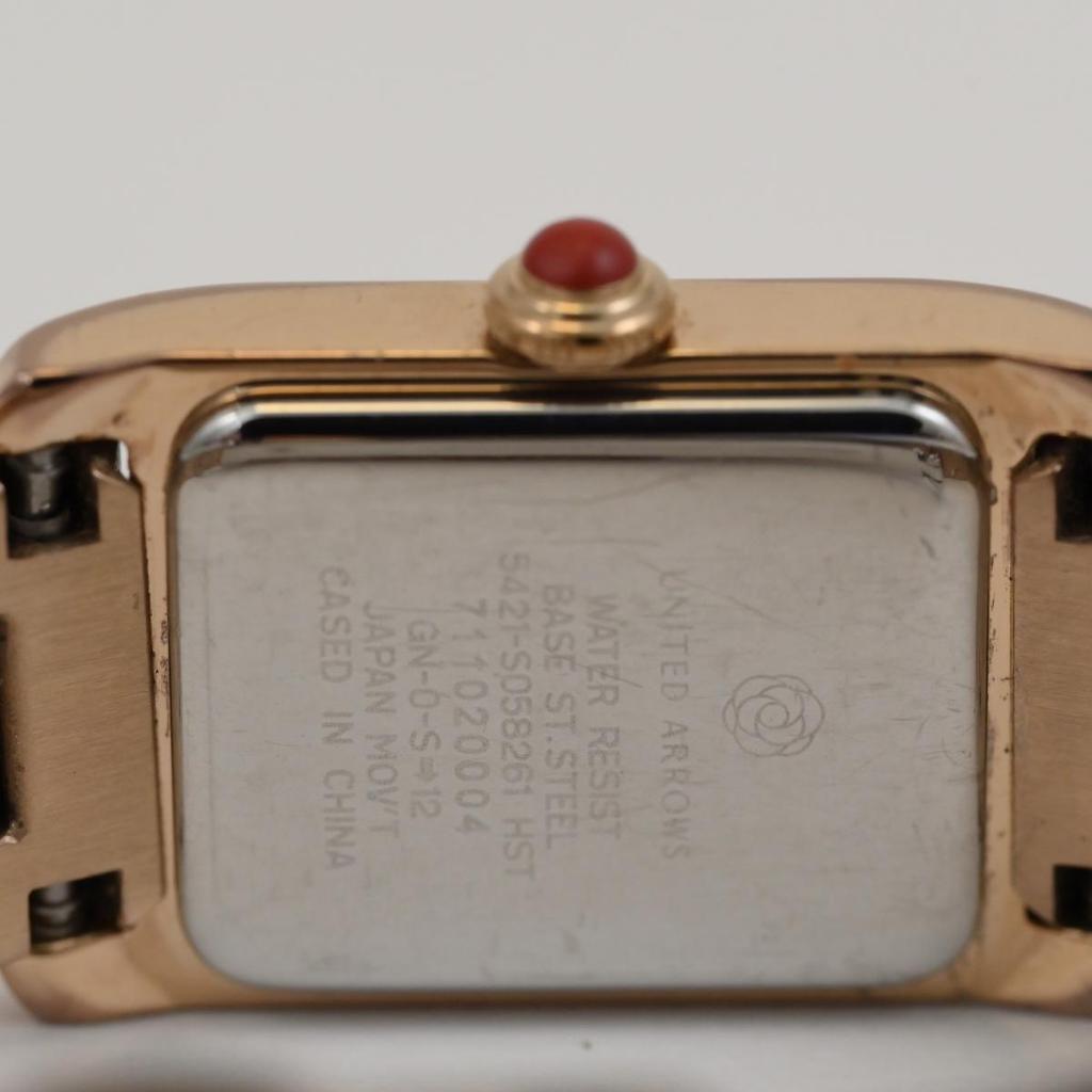 [Used] UNITED ARROWS Rectangle GOLD Tome Women's QUARTZ 5421-S058261