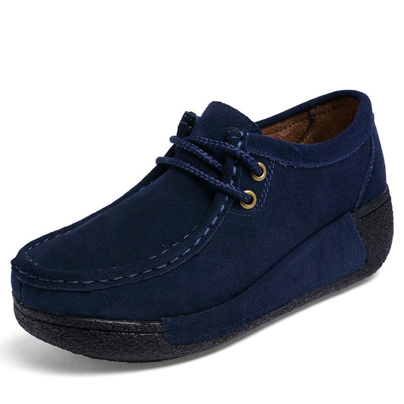 Fashion Cow Suede Platform Shoes Plush Warm Walking Shoes Women Winter Cotton Shoes Non-slip Mother Shoes