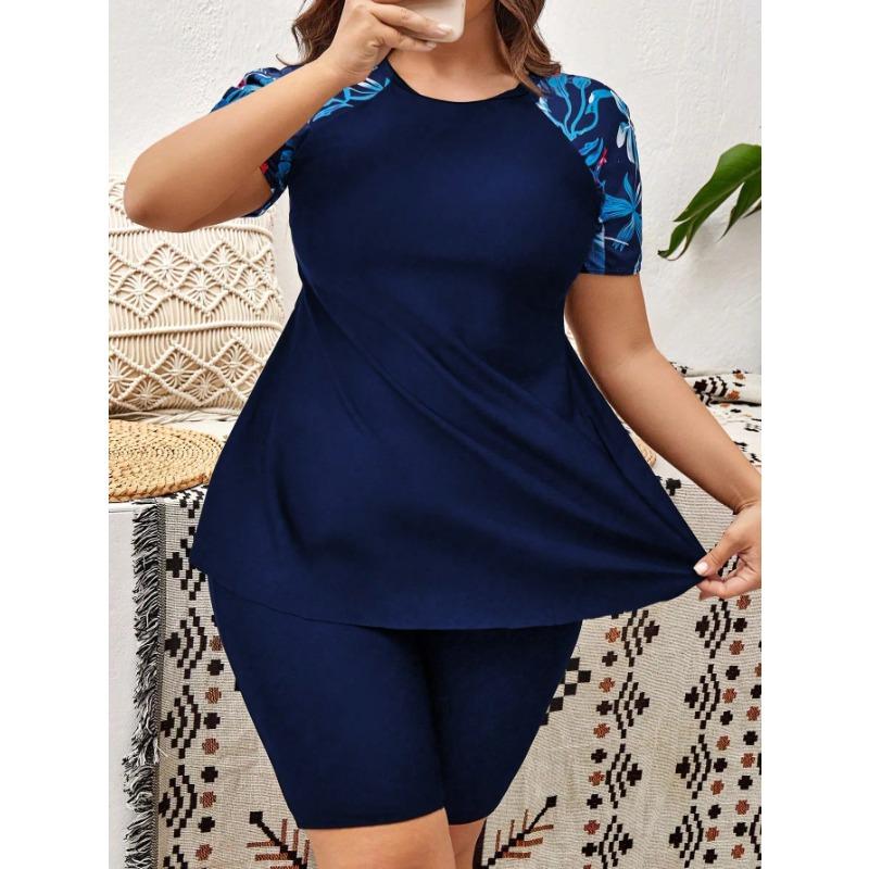 Übergröße Badeanzüge Frau 2025 Zweiteilige Surf-Bademode Sport Strandbekleidung Hohe Taille Badeanzug Pool Damen Schwimmanzug