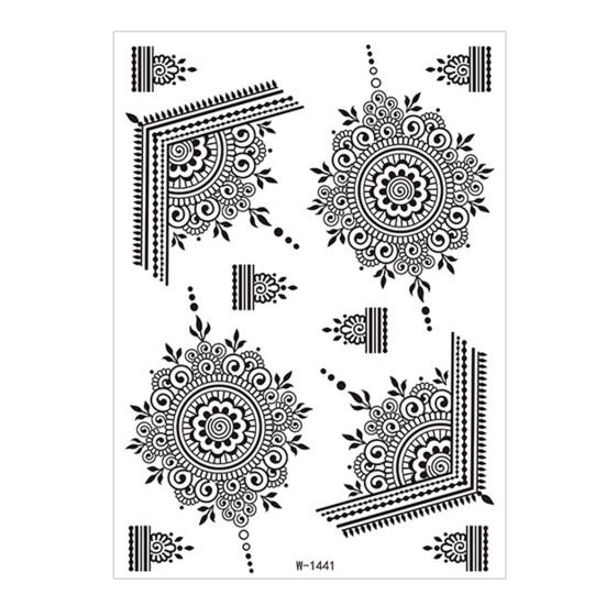 Temporary Tattoos Stickers Fake Body Arm Chest Shoulder Tattoos with Black Lace Flower