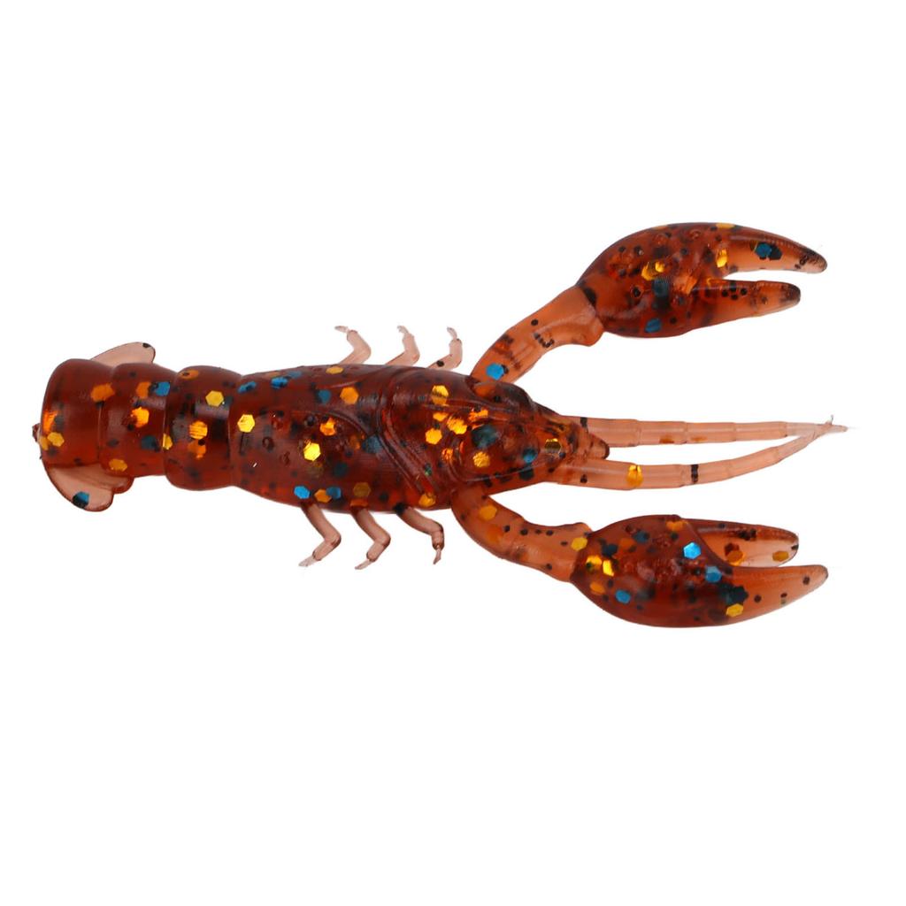 10pcs Soft Fishing Lure Crawdad Bait PVC Shrimp Artificial Soft Lure Baits for Bass FishingDark Brown A Pack of Ten