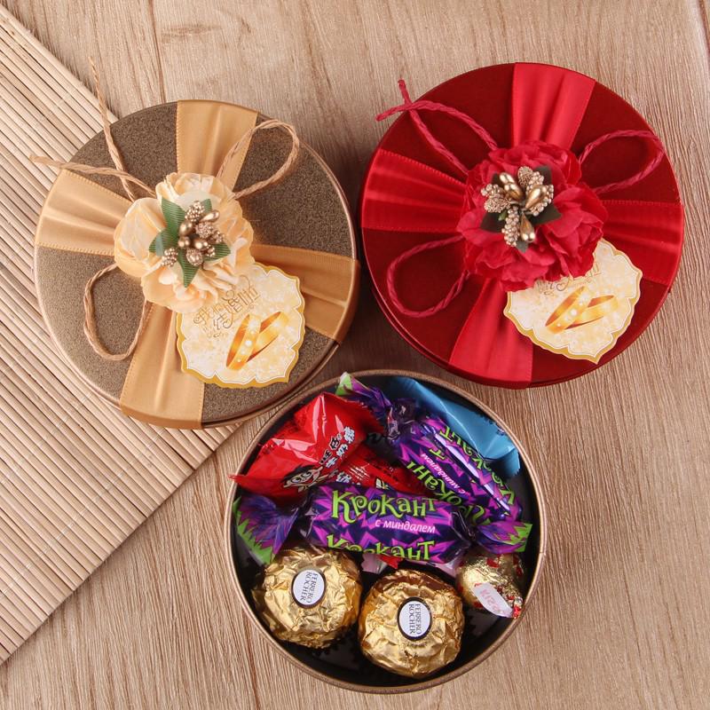 High-End Creative Wedding Candy Tin Gift Box - Elegant Finished Packaging for Favors