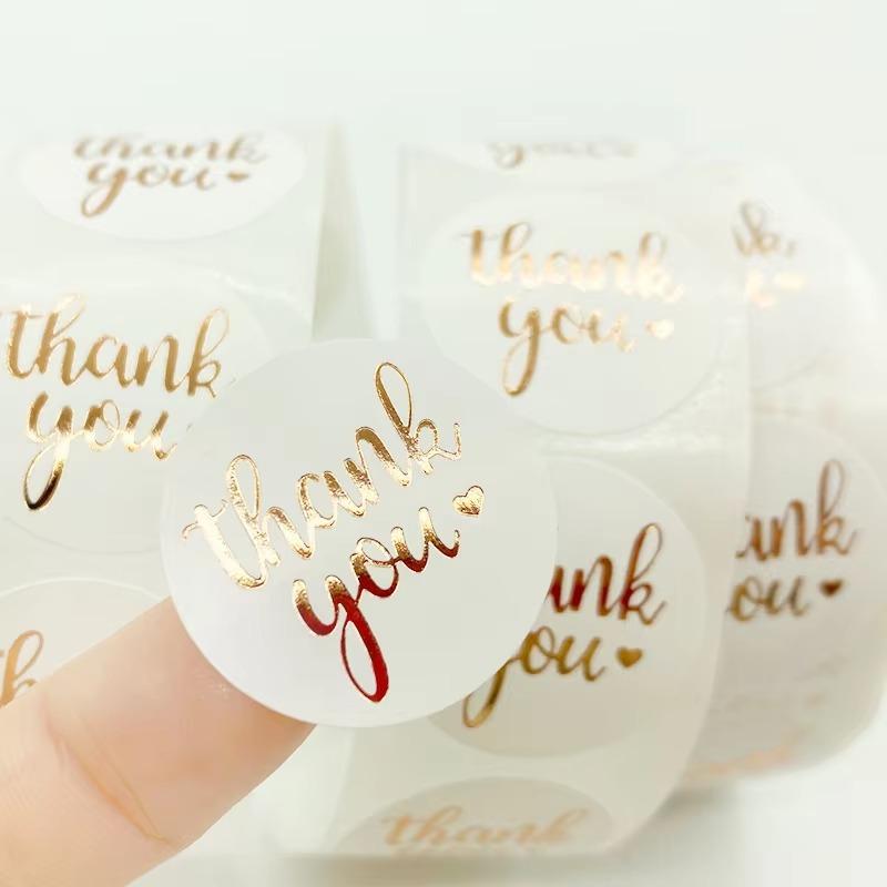 500Pcs Merry Christmas Stickers Pvc Black Background  Stamping Adhesive Labels Christmas Gift Sealing Stickers