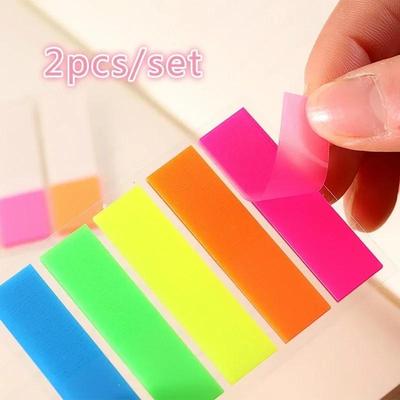 2 pezzi/set Blocco Note Adesivo Kawaii Carino Blocco Note Cancelleria Adesivo Note Adesive Fluorescenti Cancelleria per Ufficio e Scuola