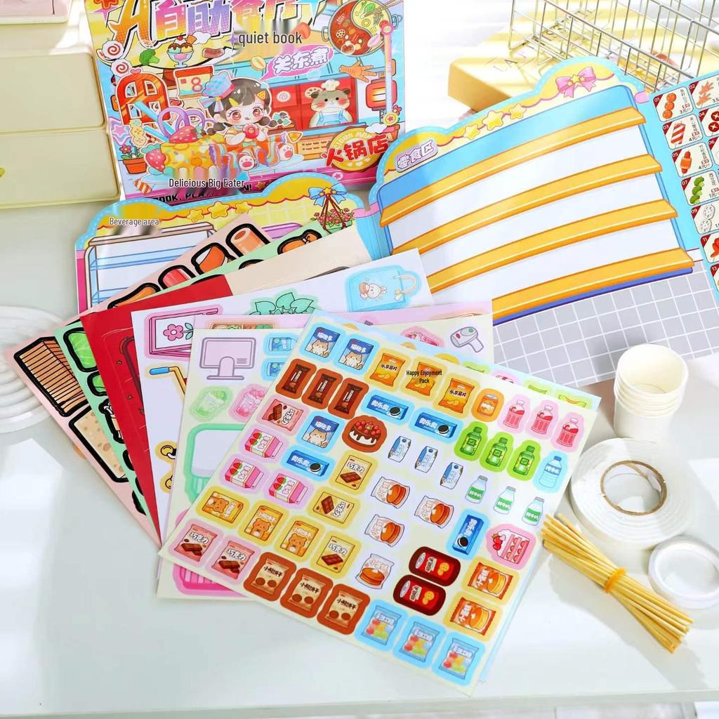 Ahua-chan Premium DIY 3D Restaurant Quiet Book for Girls - Educational Puzzle & Simulation Management