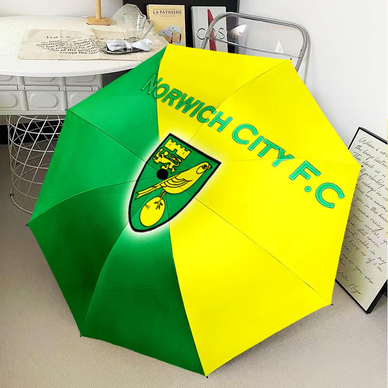 Norwich Football Automatic Folding Umbrella - 8-Rib Travel Umbrella with Auto Open/Close & Portable Gifts for holidays or birthdays