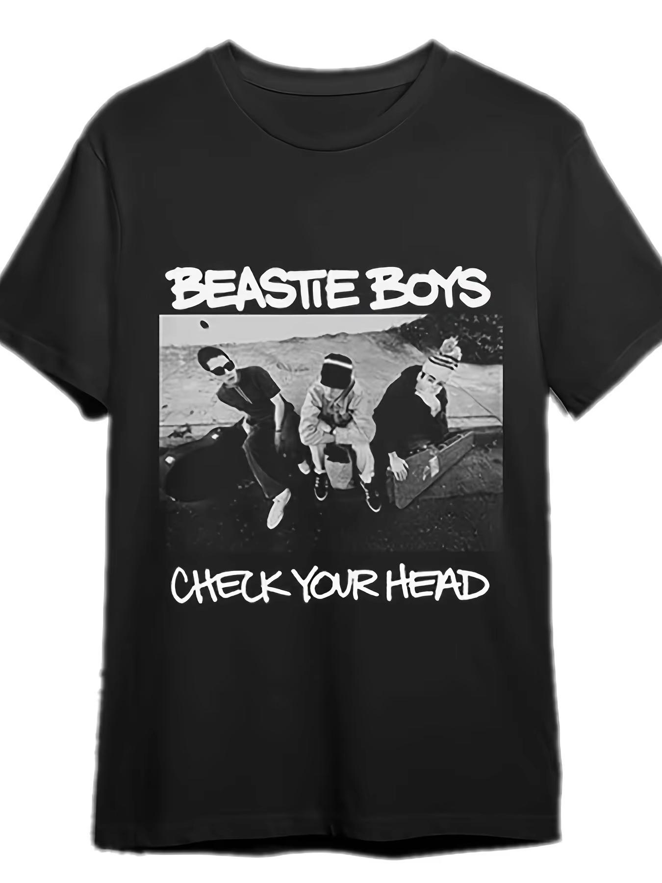 

Beastie Boys Check Your Head Graphic Print Cotton T-Shirt Breathable Crew Neck Men Women Summer Casual Short Sleeve Tee Tops 4XL