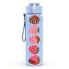 1PC Vertical Strawberry Slices 750ml Color Plastic Sports Water Bottle Leakproof Flip Straw Lid Suitable for Sports Office Home Use
