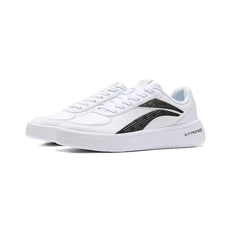 Li Ning Slip Resistant, Abrasion Resistant, Breathable Low top Skateboard Shoes Men's White AGCN335-1(Team770-B)