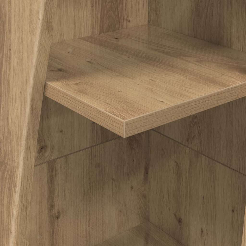 Artisan Oak Corner Cabinet 10.8 X 10.6 X 55.1 In (27.5 X 27 X 140 Cm) Particleboard