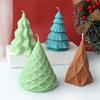 Geometric Christmas Tree Silicone Candle Mold Twisted Wave Geometric Shape Fit Gypsum Candle Making Christmas Home Decoration