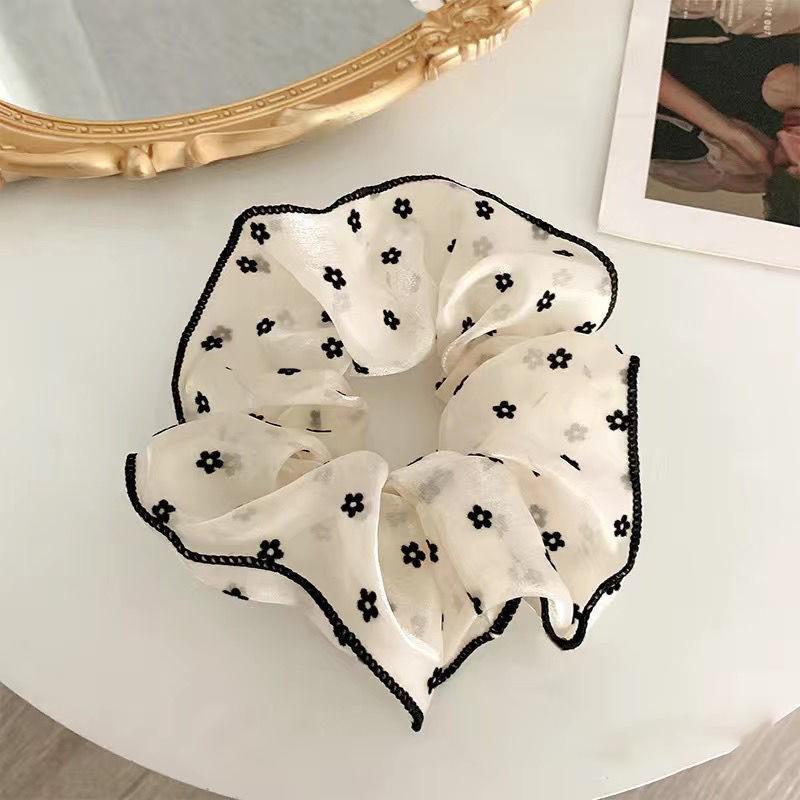 1/3 Pcs Minimalist Sweet Fabric Hair Ties for Women Girls Floral Polka Dot Printed Hair Scrunchies Elastic Accessories