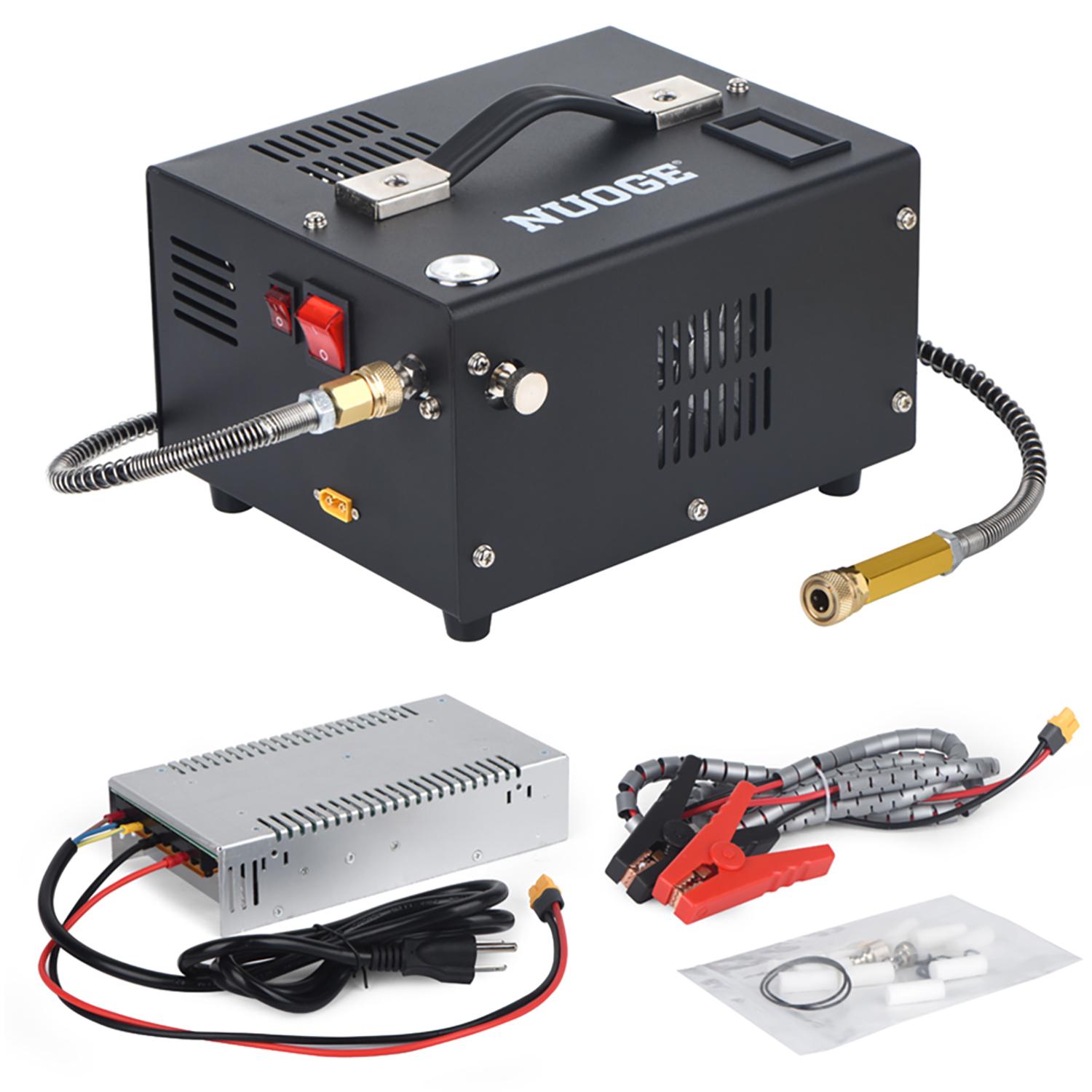 

NUOGE 4500Psi 30Mbar Портативний PCP Повітряний Компресор Насос 12В постійного струму/110В/220В Живлення Безмасляний/Водяний Високого Тиску Балон для Дайвінгу 110V US