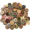 100pcs, 20mm Vintage Wooden Buttons Colorful Painted Craft Wood Decorative Buttons DIY Sewing For Decorative, Sewing Crafts DIY