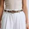 Classical Retro Floral Women's Belt Flexible PU Leather Waist Decoration Sash Adjustable Metal Clasp Everyday Use