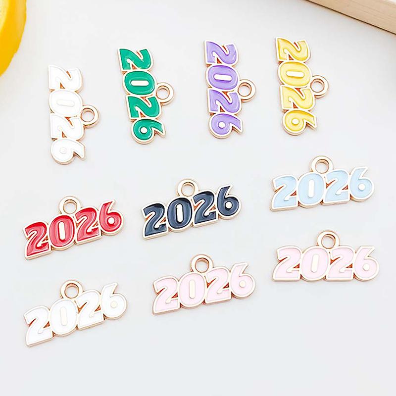 10/20/30Pcs 2026 Charms Alloy Number Pendant For Diy Graduation Bracelet Necklace Earrings Keychain Jewelry Making Accessories