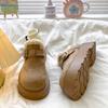 Leather love retro thick-soled velvet snow boots women's new autumn and winter warm versatile cotton shoes