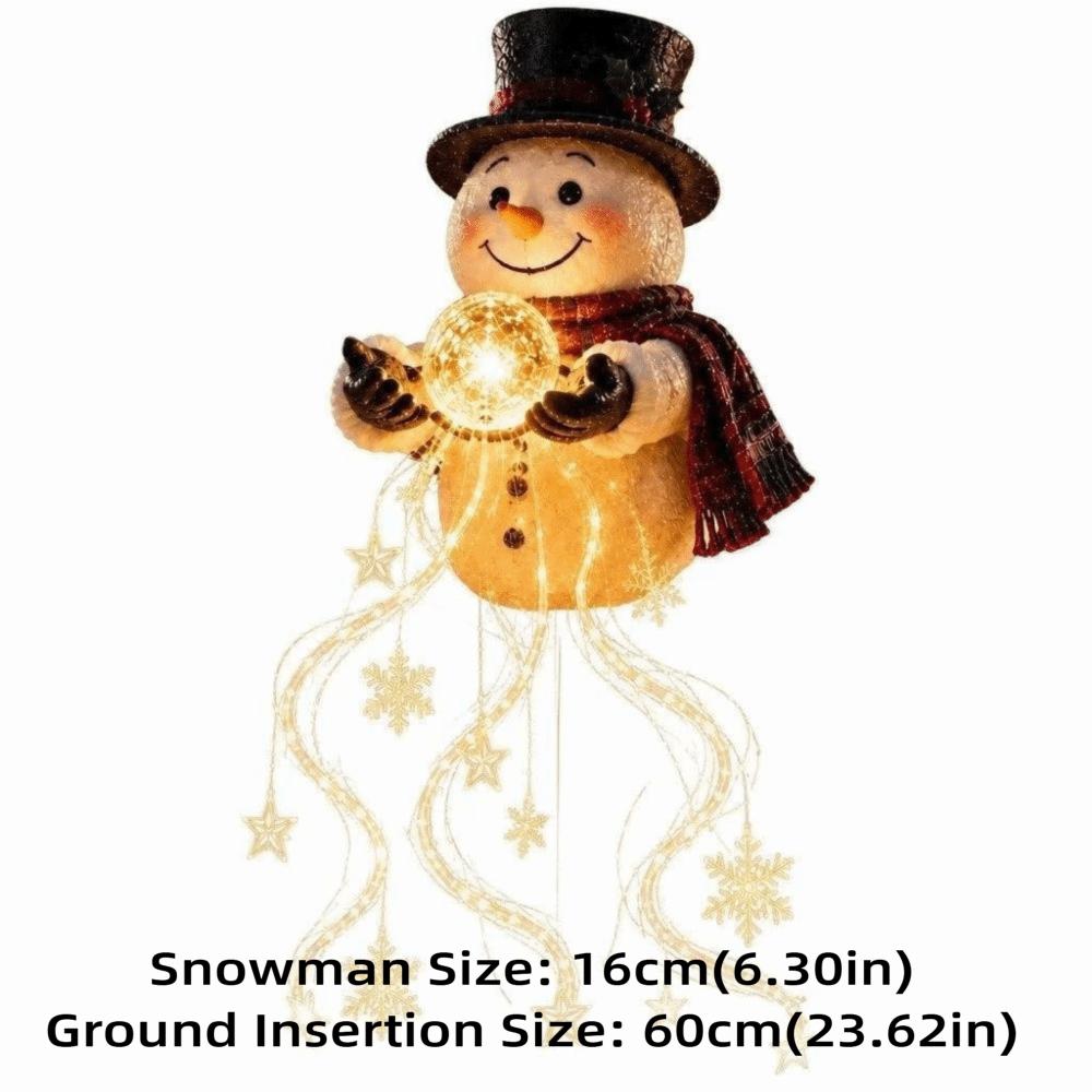 Solar Powered Snowman Magic Fountain Garden Light Christmas Garden Stake Light Christmas Decor