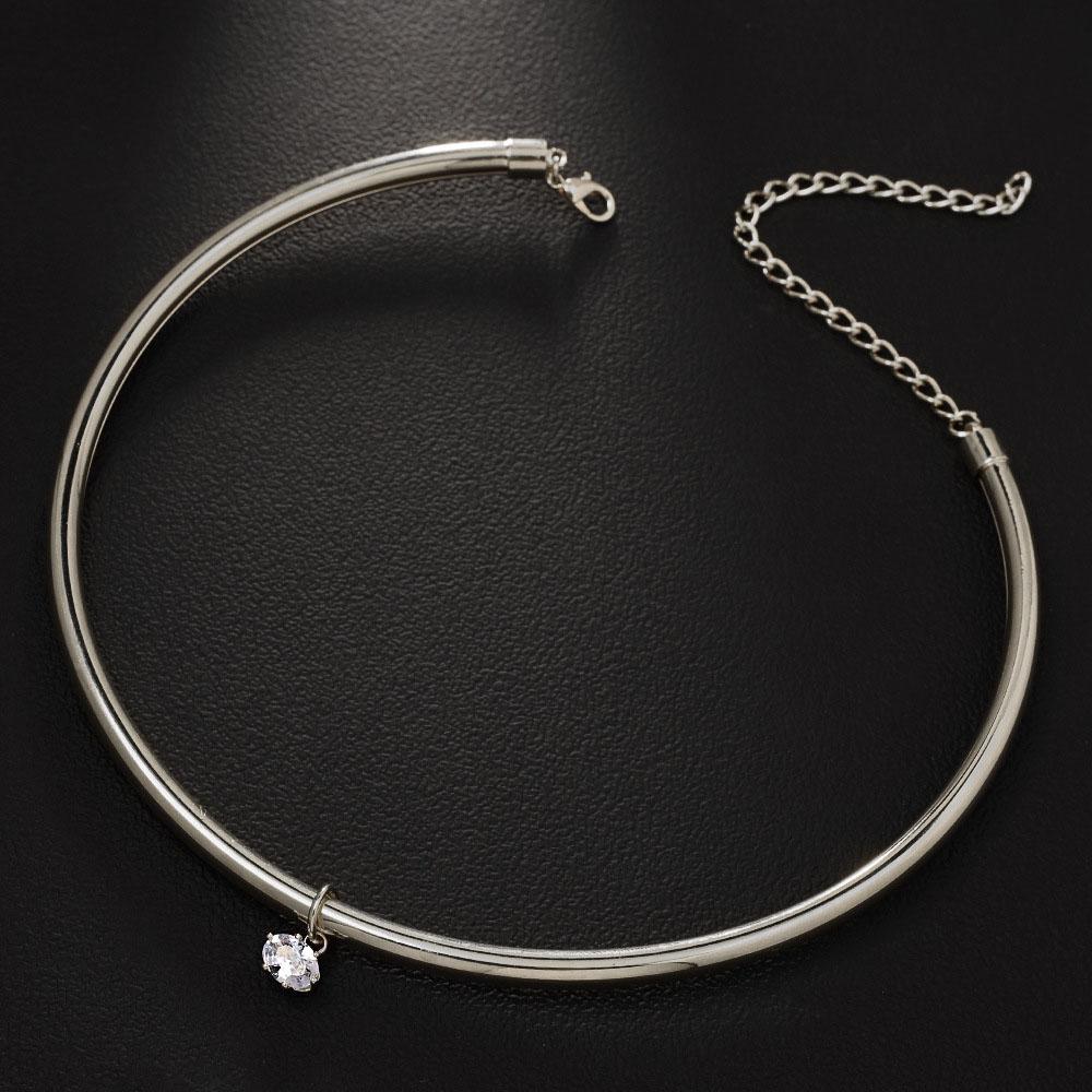 Elegant Crystal Pendant Gold Plated Choker Necklace Women Dainty Elegant Adjustable Collar Necklace Party Body Jewelry