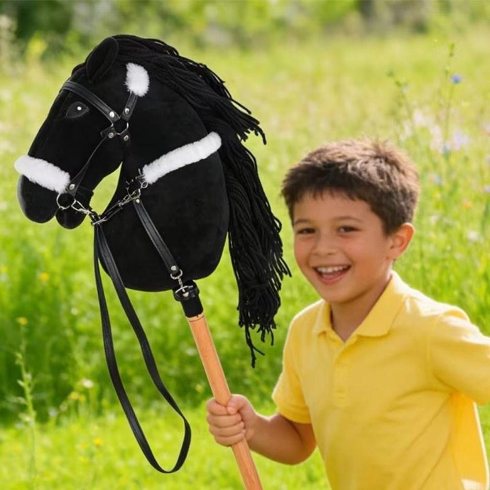 Soft Plush Plush Hobby Horse Kids Pretend Play Hobby Horse Riding Stick  Costume Accessory